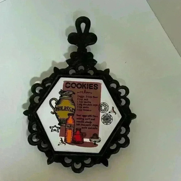 Holt Howard cookie recipe  trivet; metal and tile - Picture 2 of 9